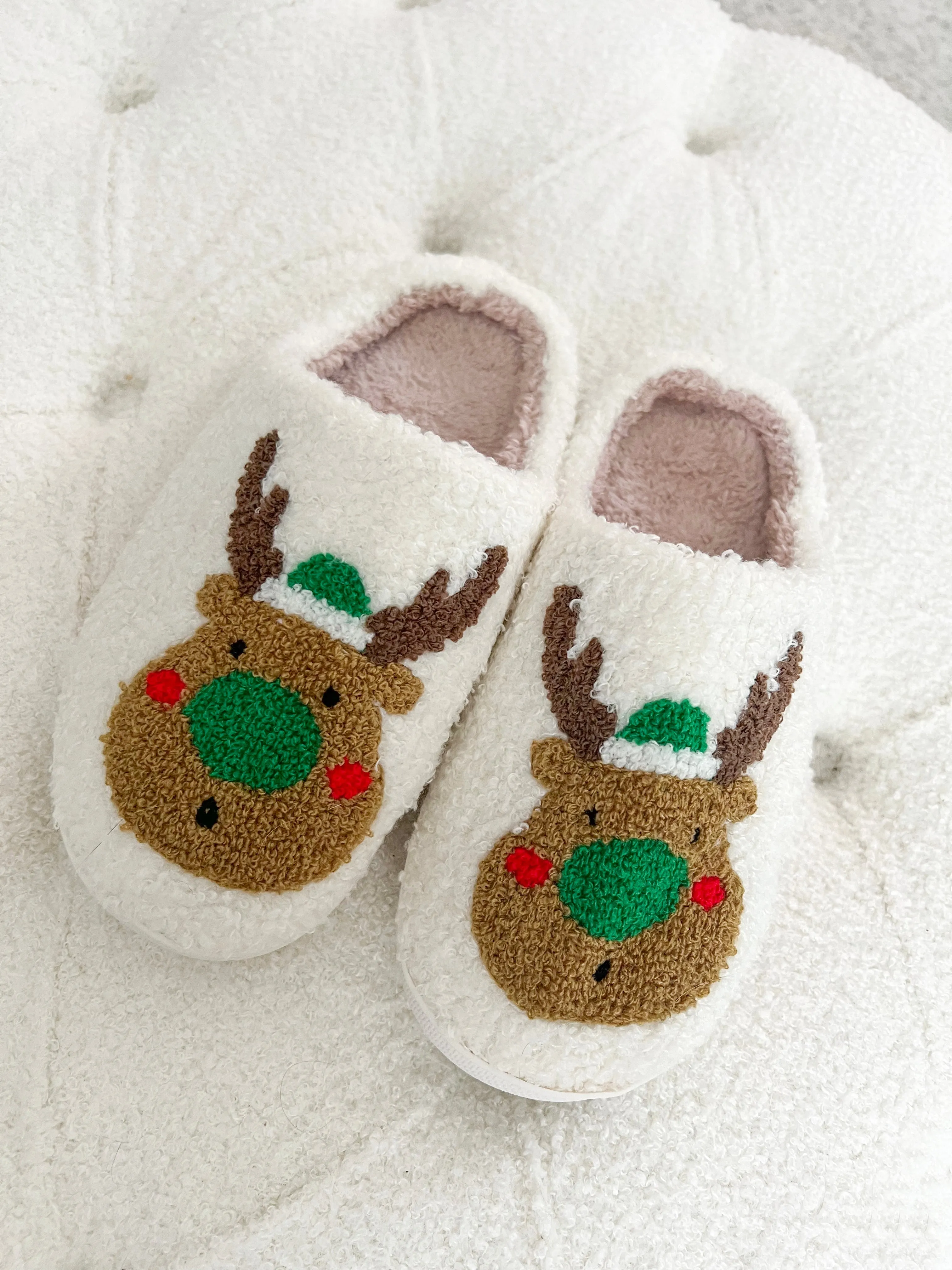 Reindeer Slippers Green