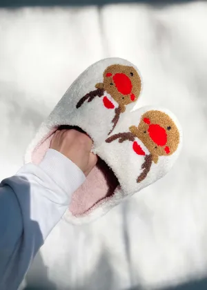 Reindeer Slippers Red