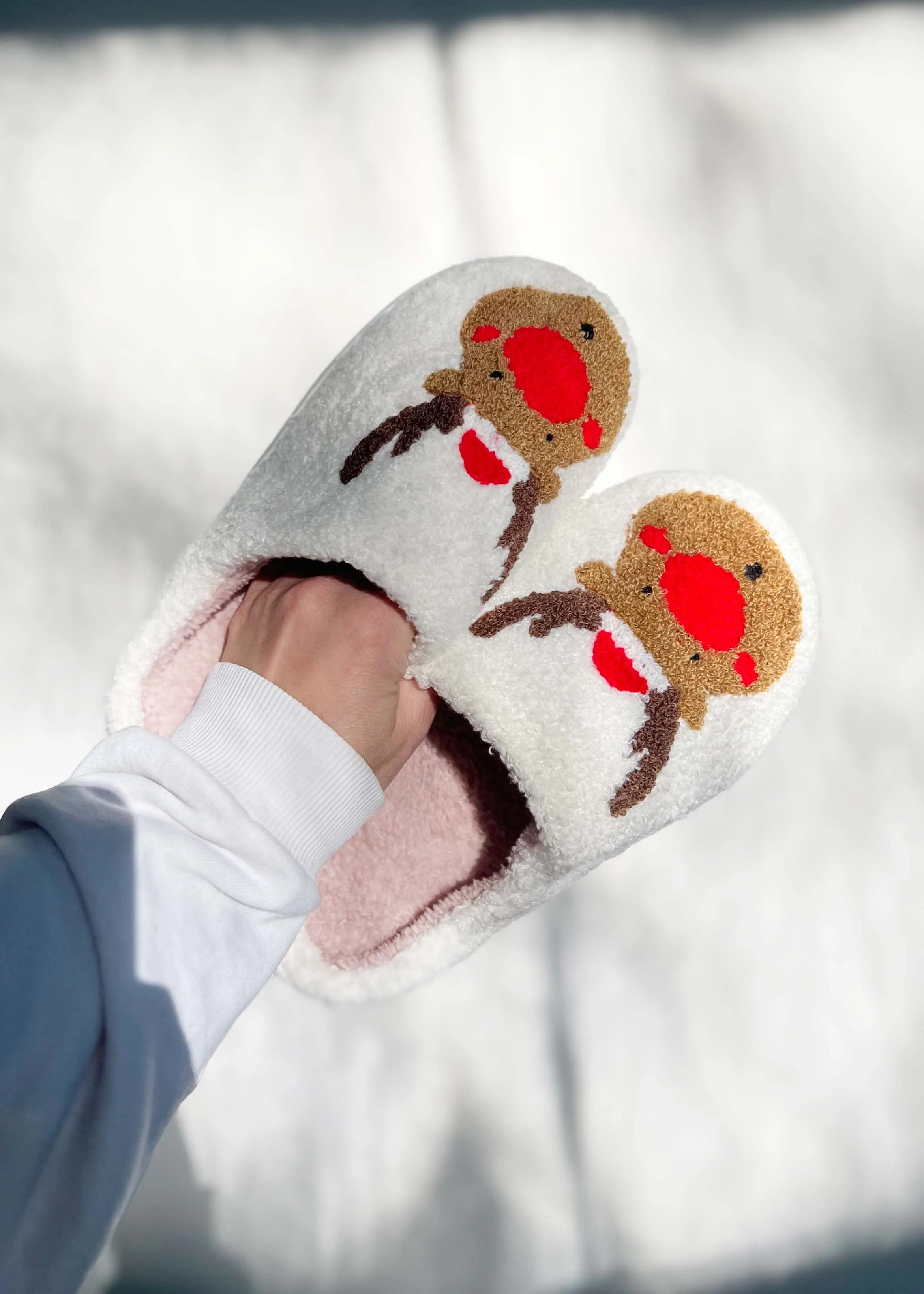 Reindeer Slippers Red