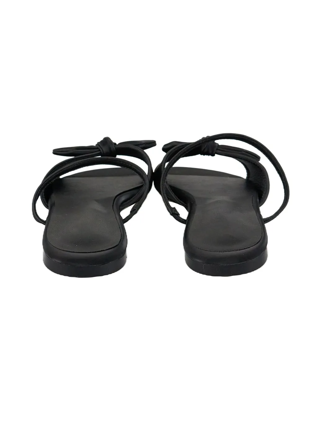 Ribbon Strap Faux Leather Slippers OL422