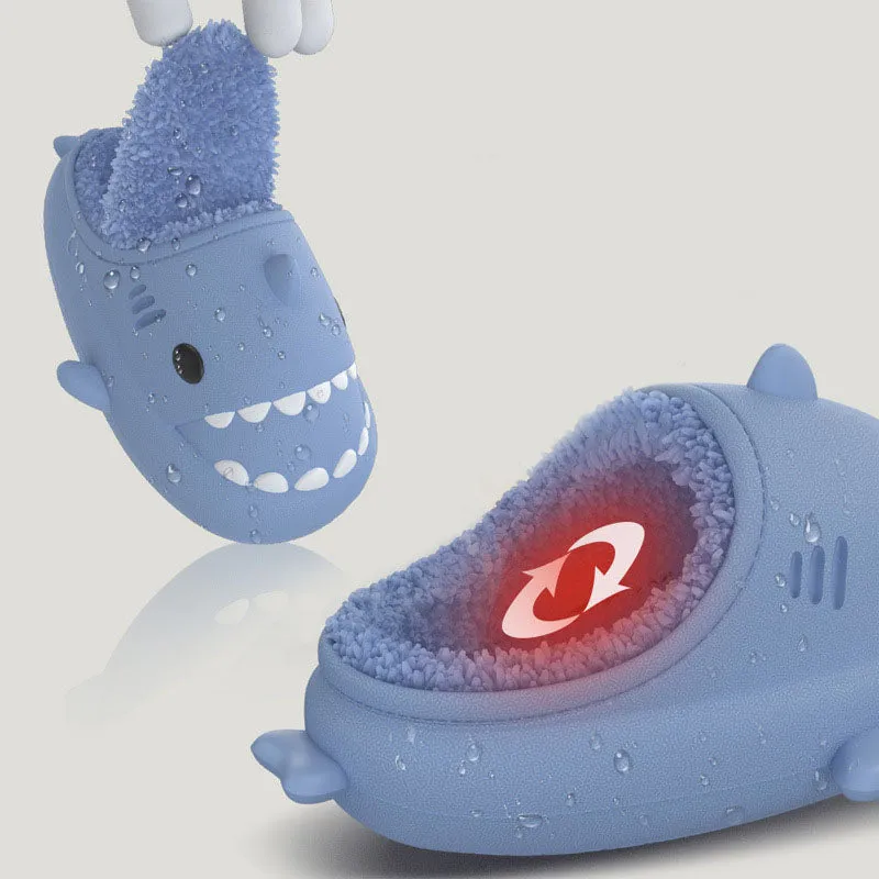 Shark Slippers with Plush Lining for Kids