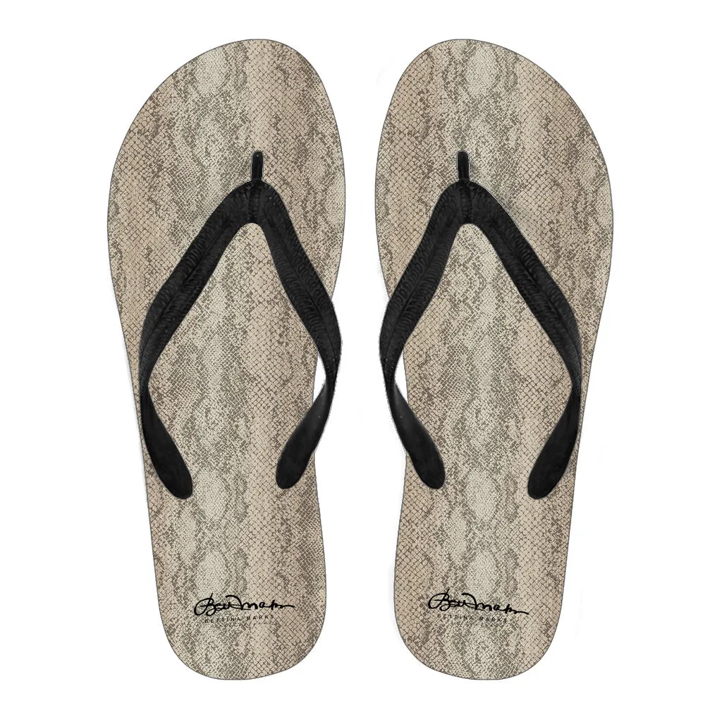 Snake Print Flip Flops
