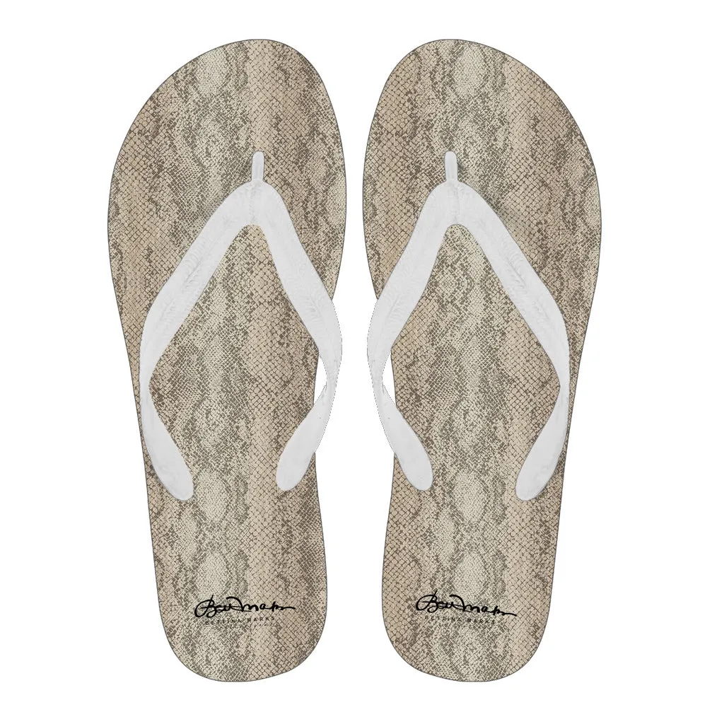 Snake Print Flip Flops