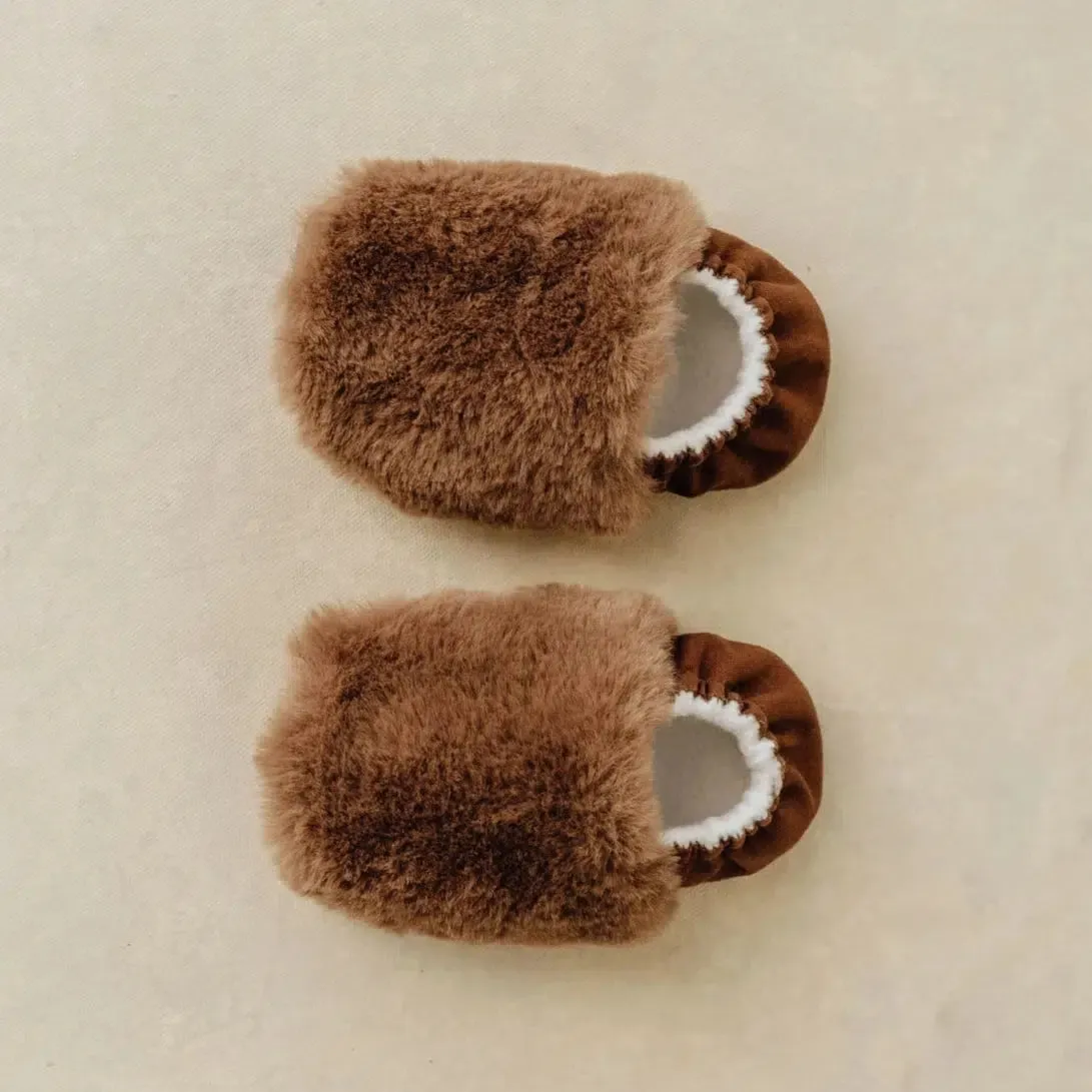 SoftSoul Footware - Faux Fur Slippers - Chocolate Brown