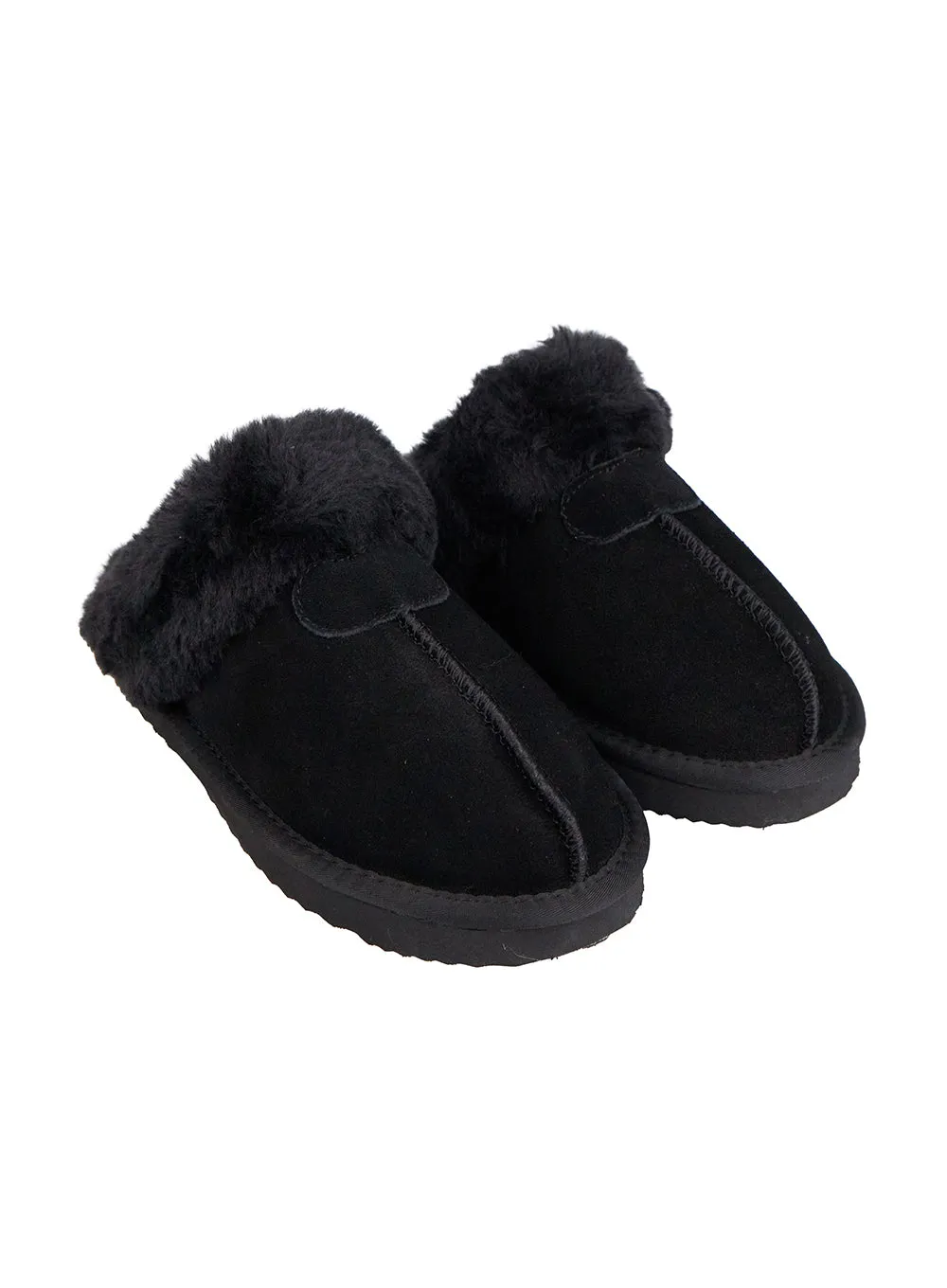 Solid Faux Leather Slippers CN425