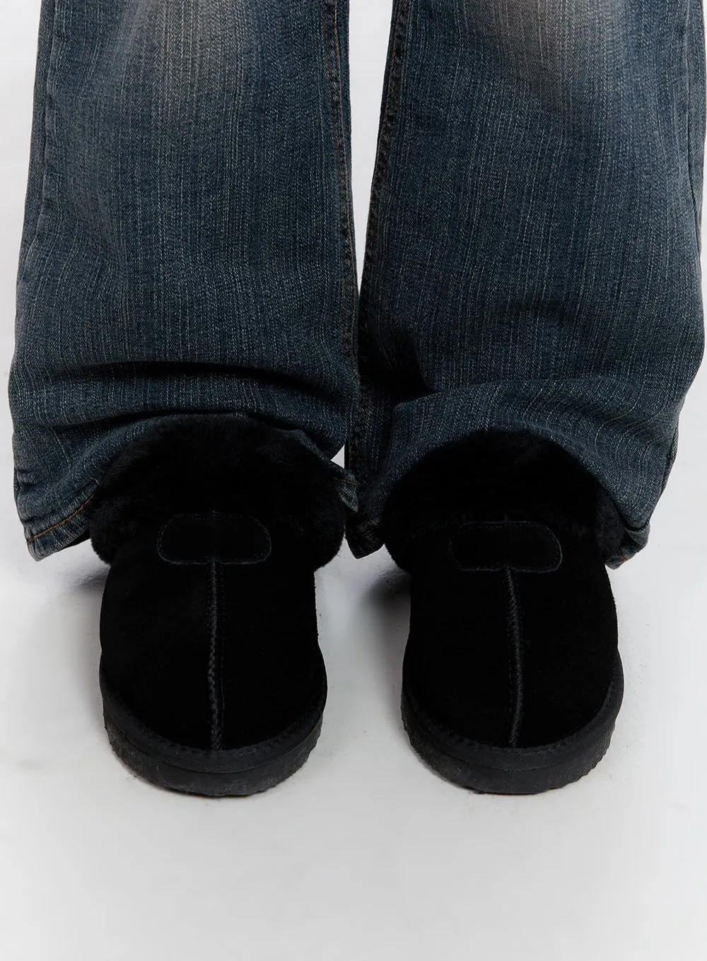 Solid Faux Leather Slippers CN425
