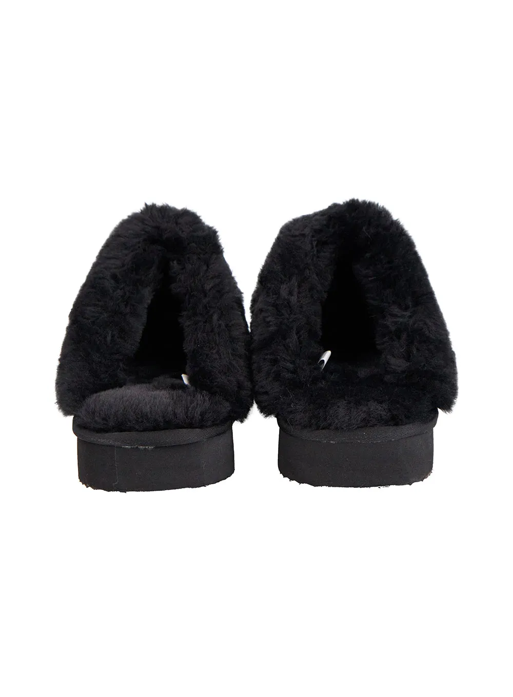 Solid Faux Leather Slippers CN425