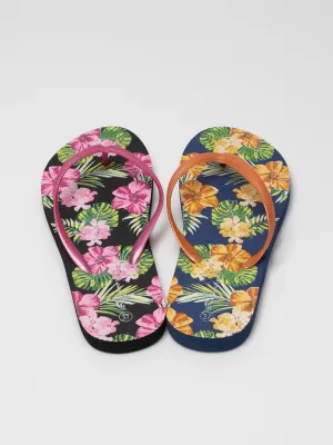 Tropical flowers beach slipper