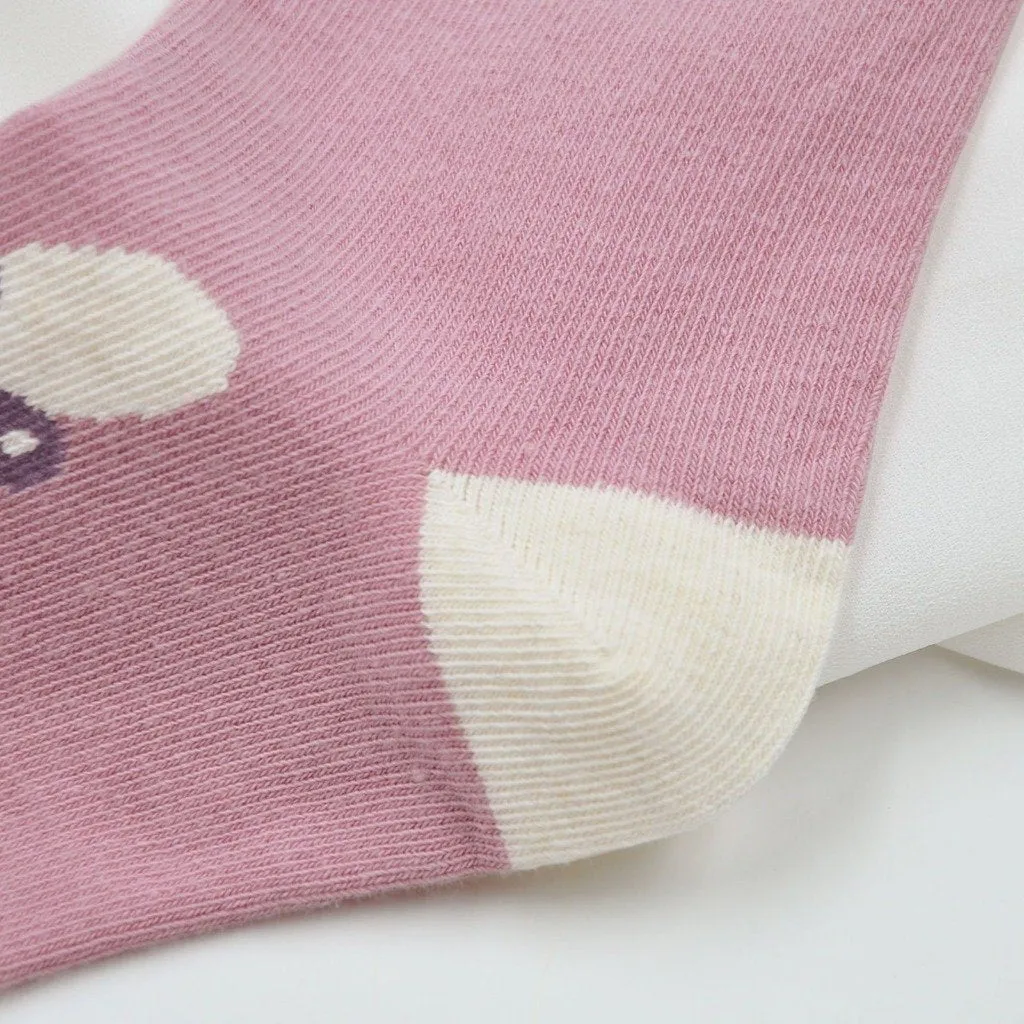 ZFSOCK Cute Bunny Rabbit Design Socks for Girls, 5 Pairs